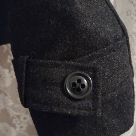 Guess Women's Sz S Classic Black Jacket double-breasted wool blend - Picture 3 of 12